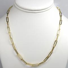 10k yellow gold solid paper clip chain 16-22 inch 4.20mm