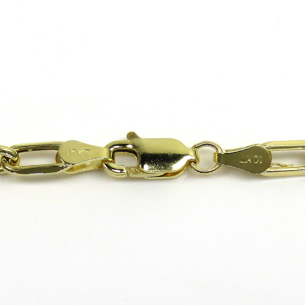 10k yellow gold hollow paper clip chain 16-22 inch 3.70mm 