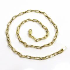 10k yellow gold hollow paper clip chain 16-22 inch 3.70mm 