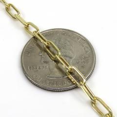 10k yellow gold hollow paper clip chain 16-22 inch 3.70mm