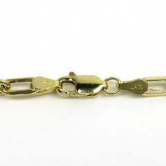 10k yellow gold hollow paper clip chain 16-22 inch 3.70mm
