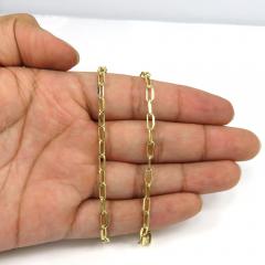10k yellow gold hollow paper clip chain 16-22 inch 3.70mm
