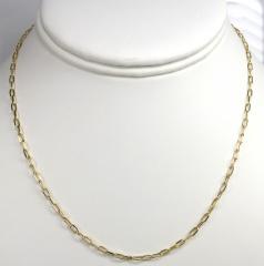 10k yellow gold hollow paper clip chain 16-22 inch 3.70mm 