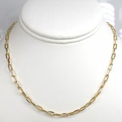 10k yellow gold skinny hollow paper clip chain 16-22 inch 2.20mm 