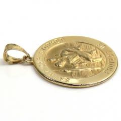 14k yellow gold small saint christopher protect us coin pendant 