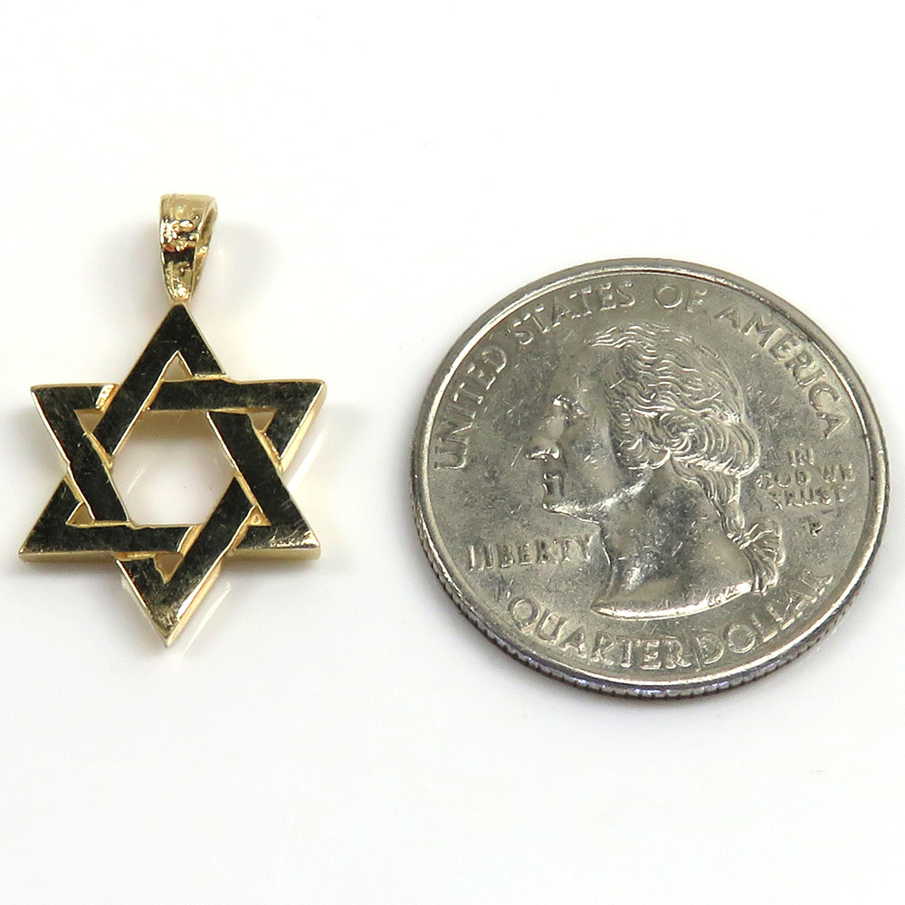 14k yellow gold mini jewish star of david pendant