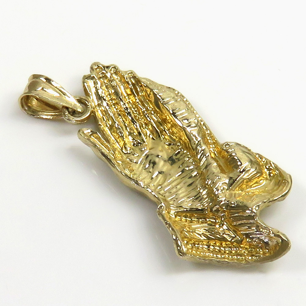 Buy 14k Yellow Gold Solid Small Praying Hands Pendant Online at SO