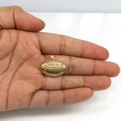 14k yellow gold small foot ball pendant 