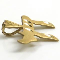 14k yellow gold diamond cut solid mini chai pendant
