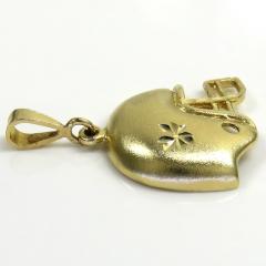 14k yellow gold solid diamond cut foot-ball helmet pendant 