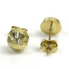 14k yellow gold diamond cut 7.8mm sphere earrings