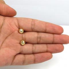 14k yellow gold diamond cut 7.8mm sphere earrings 
