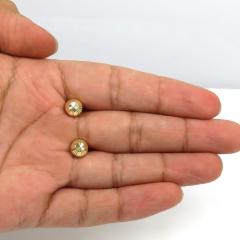14k yellow gold diamond cut 7.8mm sphere earrings 