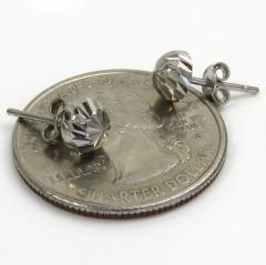 10k white gold diamond cut 6mm sphere earrings 