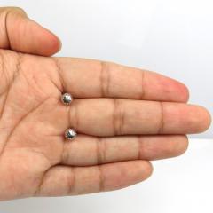 10k white gold diamond cut 6mm sphere earrings 