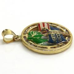10k yellow gold mini cz puerto rico pendant 0.50ct 