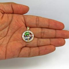 10k yellow gold mini cz puerto rico pendant 0.50ct 