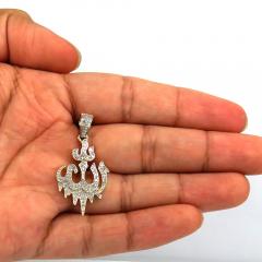 14k yellow gold medium diamond drip allah pendant 0.35ct