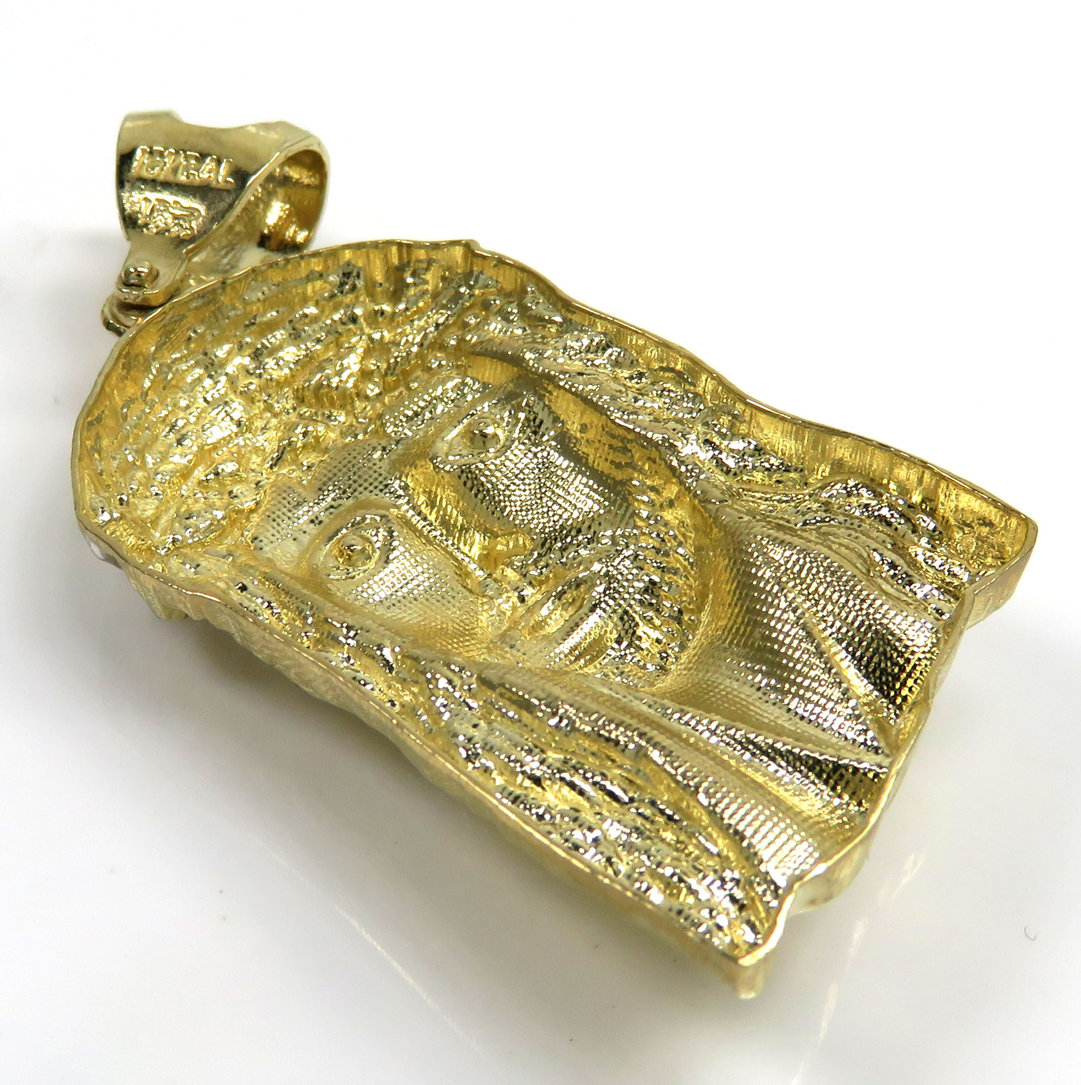 10k two tone gold large classic jesus face pendant - Image 2