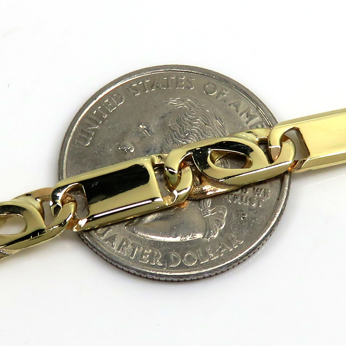 10k yellow gold solid tiger eye bracelet 8.75