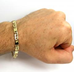 10k yellow gold solid tiger eye bracelet 8.75