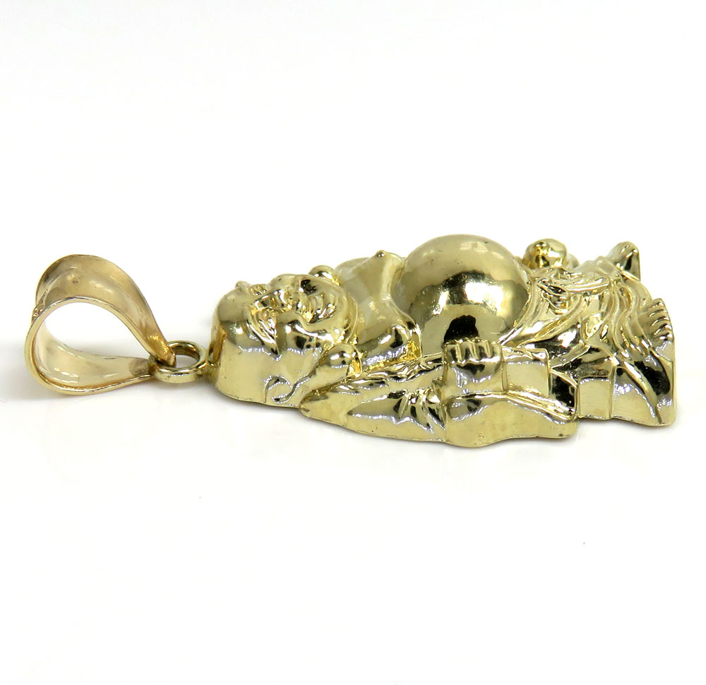 10k yellow gold small fat buddha pendant 