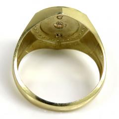 10k two tone gold cz islam crescent moon and star religious ring 1.50ct