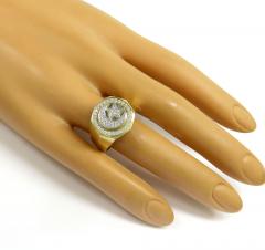 10k two tone gold cz islam crescent moon and star religious ring 1.50ct