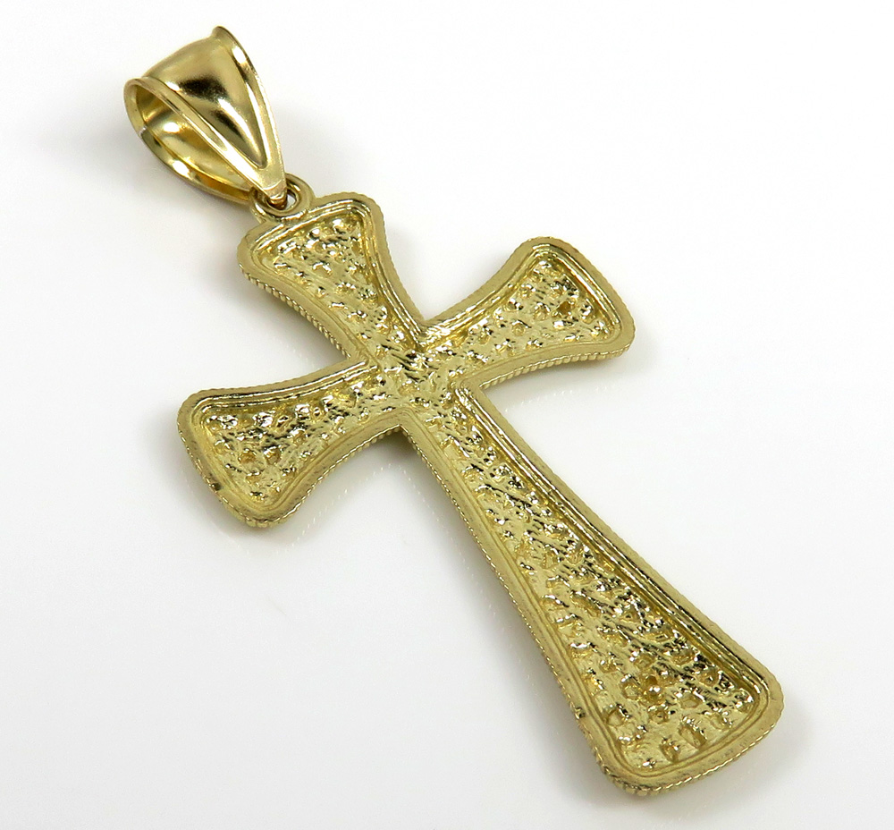 10k yellow gold large nugget cross  - Image 4