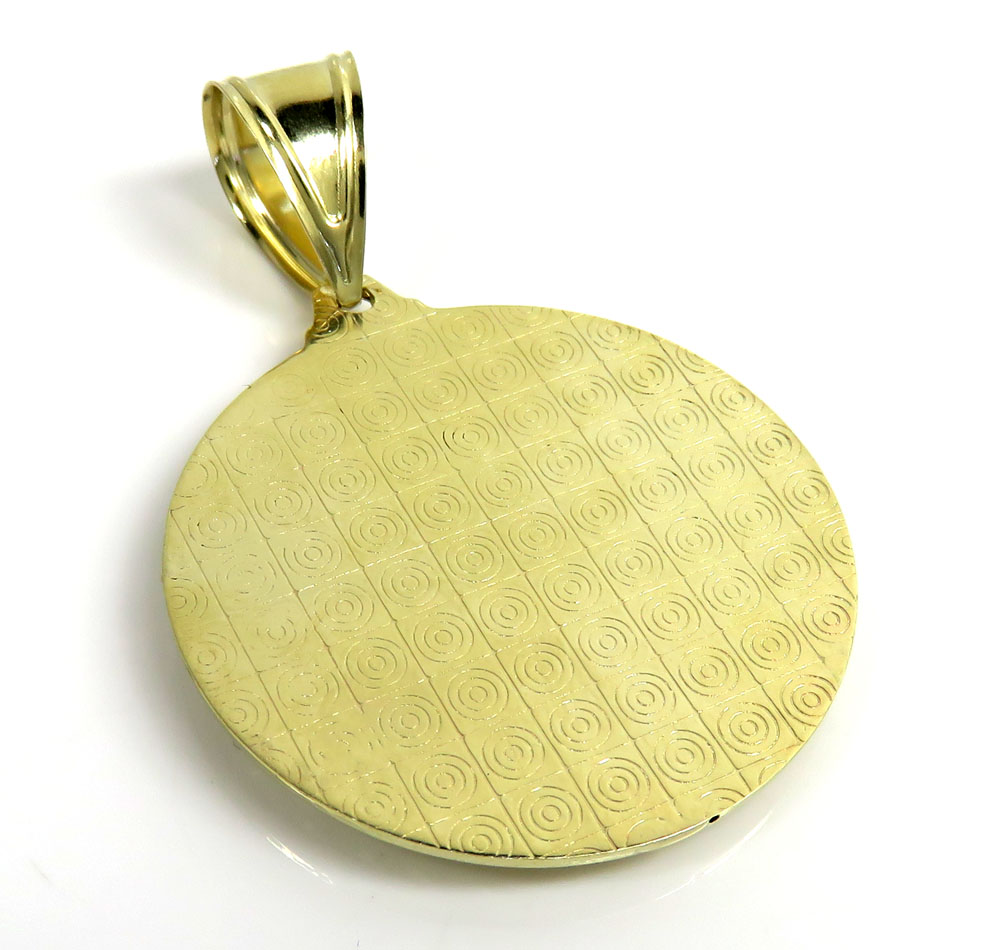 10k yellow gold medium santa barbara red cz pendant 0.10ct - Image 4