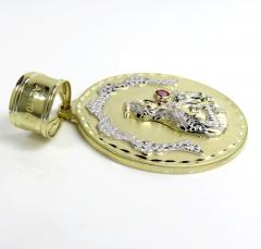 10k yellow gold medium santa barbara red cz pendant 0.10ct