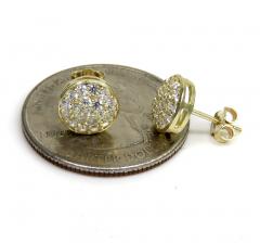 10k yellow gold cz snow cap 8.2mm earrings 1.00ct