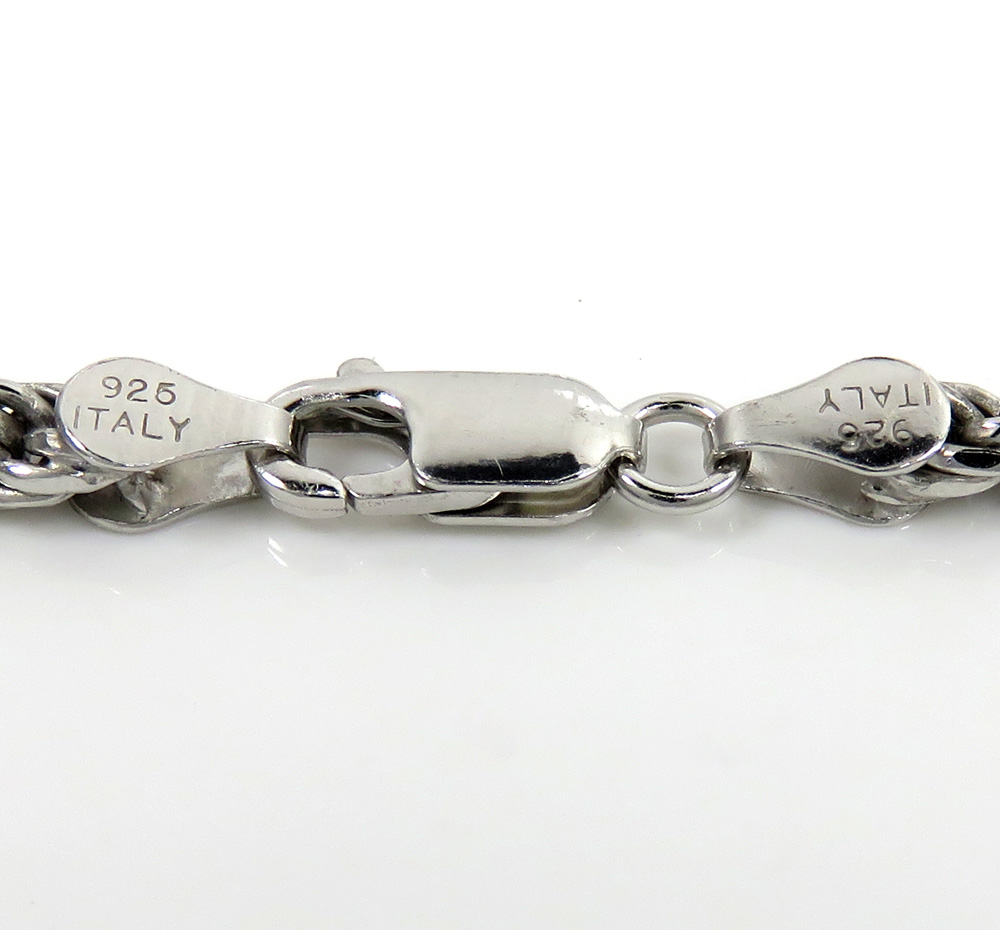 925 white sterling silver rope link chain 20-26 inch 3.80mm - Image 4