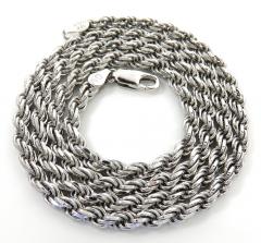 925 white sterling silver rope link chain 20-26 inch 3.80mm