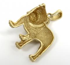 14k yellow gold diamond cut bull dog pendant 