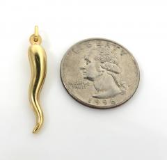 10k yellow gold small italian horn pendant