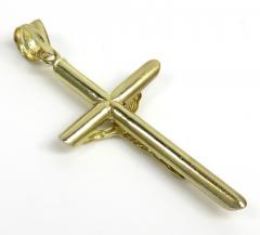 10k yellow gold small hanging jesus tube cross 