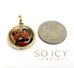 10k gold diamond cut double sided medium or large picture pendant 