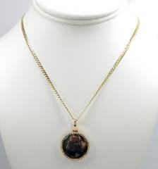 10k gold diamond cut double sided medium or large picture pendant 