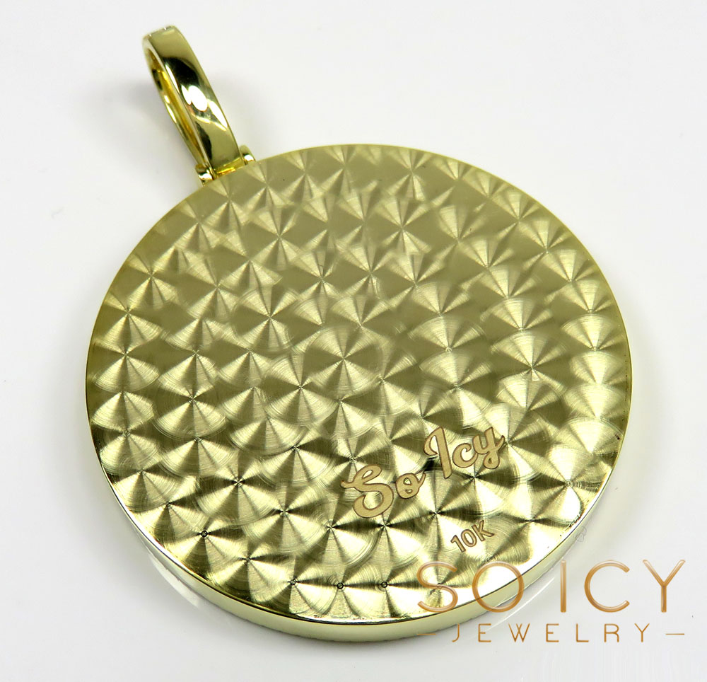 10k gold two row diamond libra scale pendant 1.50ct - Image 4