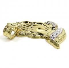 10k yellow gold large praying hands pendant 