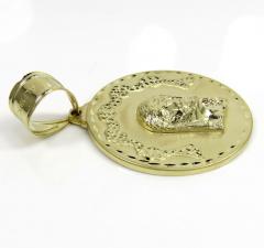 10k yellow gold diamond cut medium jesus face pendant 