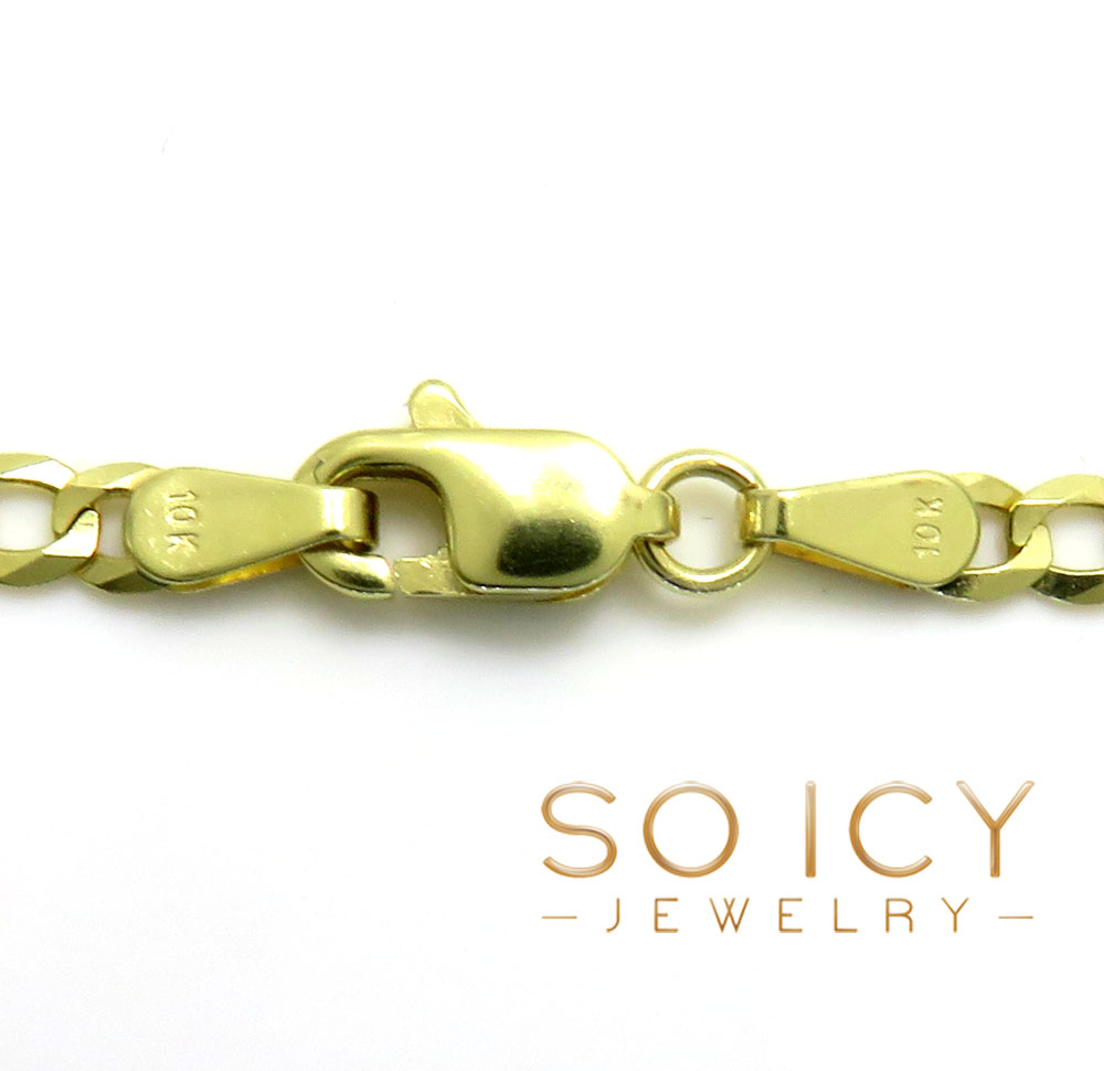 10k yellow gold solid skinny cuban chain 18-24 inch 2.0mm - Image 3