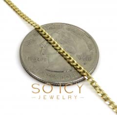 10k yellow gold solid skinny cuban chain 18-24 inch 2.0mm
