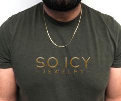10k yellow gold solid skinny cuban chain 18-24 inch 2.0mm