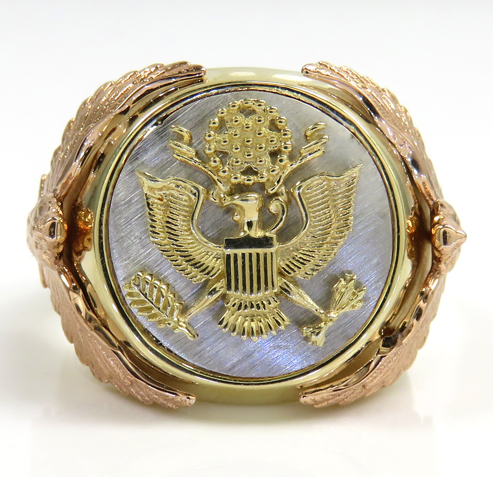 14k tri color gold american eagle ring 