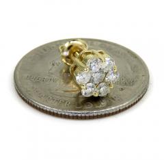 14k gold 7mm diamond single cluster earring 0.50ct