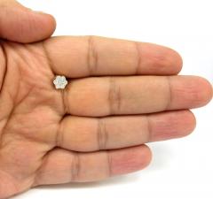 14k gold 7mm diamond single cluster earring 0.50ct
