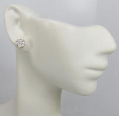 14k gold 7mm diamond single cluster earring 0.50ct