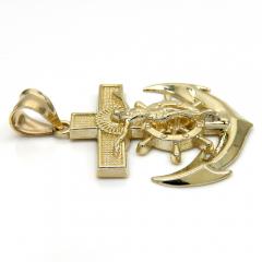 14k yellow gold medium anchor jesus pendant